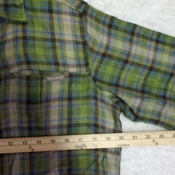 WOOLRICH Snap Button Down Flannel Plaid Shirt Womens Size Medium Soft Wool Blend - Picture 6 of 12